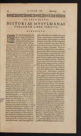 Historiae Musulmanae Turcorum Liber Tertius. Osmanicus.