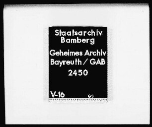 Hofkammer-Ordnung zu Bayreuth