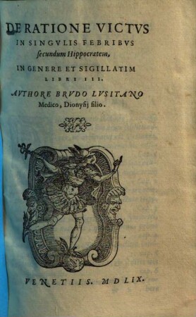 De ratione victus in singulis febribus secundum Hippocratem in genere et sigillatin : libri III