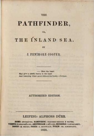 The pathfinder, or, the inland sea