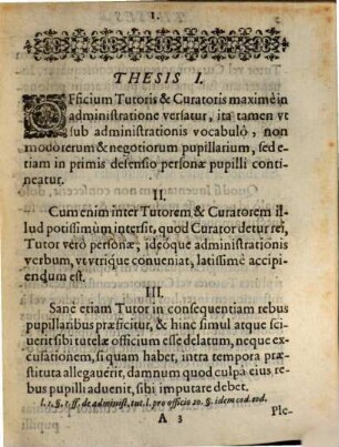 Theses De Officio Tvtorvm Et Cvratorvm