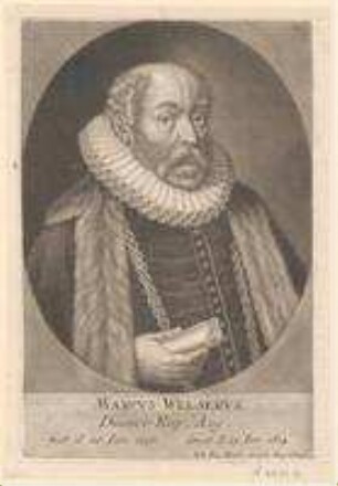 Marcus Welser, Duumvir in Augsburg; geb. 20. Juni 1558; gest. 23. Juni 1614