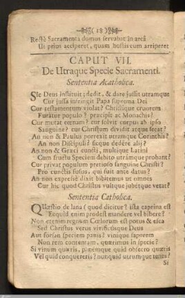 Caput VII. De Utraque Specie Sacramenti.