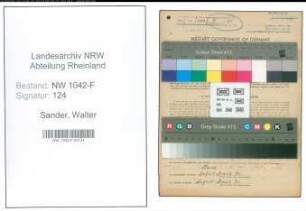 Entnazifizierung Walter Sander , geb. 09.03.1905 (Zollbeamter)