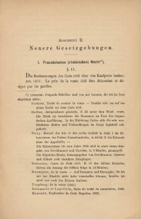 Abschnitt II. Neuere Gesetzgebungen