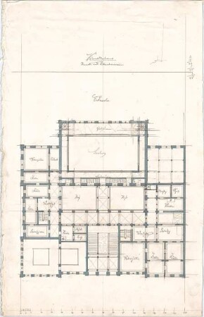 Voit, August von; Künstlerhaus - Zwischengeschoss (Grundriss)
