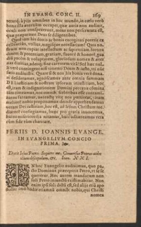 Feriis D. Ioannis Evange. In Evangelium ...
