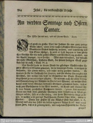 Am vierdten Sonntage nach Ostern, Cantate