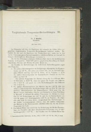 Vergleichende Temperatur-Beobachtungen. III