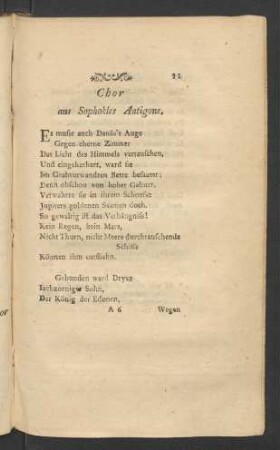Chor aus Sophokles Antigone