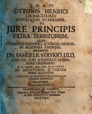 Diss. acad. de iure principis extra territorium