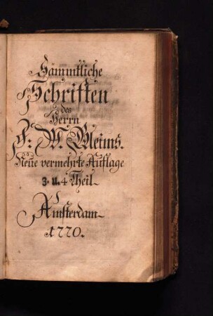Theil 3/4: Sämmtliche Schriften des Herrn F. W. Gleims