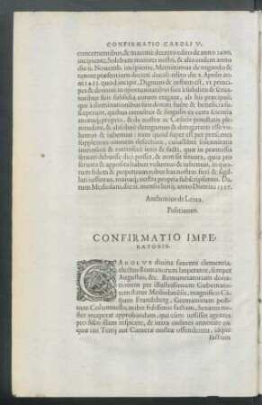 Confirmatio Imperatoris.