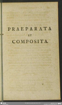 Praeparata Et Composita