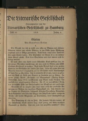 Heft 10 1918 Jahrg. 4
