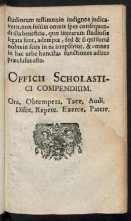 Officii Scholastici Compendium.