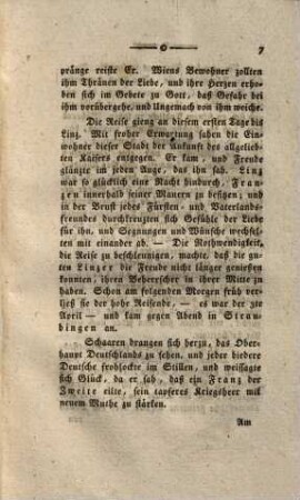 Geschichte der Reise Seiner Majestät des Kaisers Franz des Zweiten zur Armee nach den Niederlanden : nebst beigef. Beschreibung d. wichtigsten Städte u. Plätze, die ... v. Seiner Majestät betreten worden sind, 1