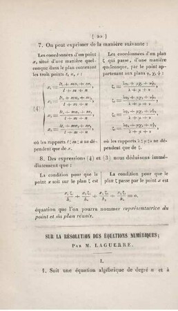 Sur la résolution des équations numériques.