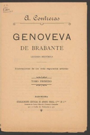Genoveva de Brabante : leyenda histórica : tomo primero