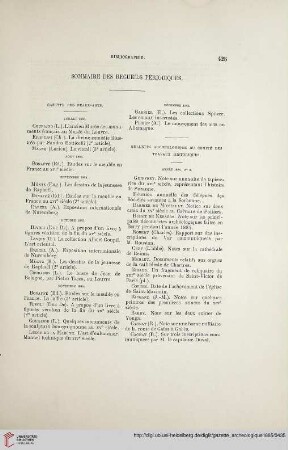 Bibliographie: sommaire des recueils périodiques