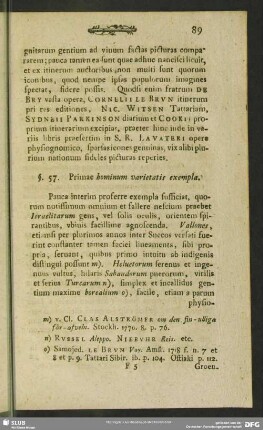 §. 57. Primae hominum varietatis exempla