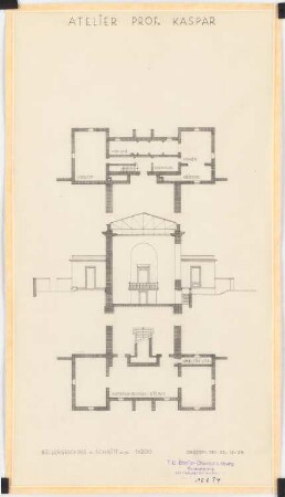 Atelier Professor Kaspar: Grundriss KG, Schnitt 1:200