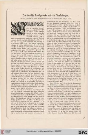 Das deutsche Kunstgewerbe und die Ausstellungen, [1.]: Vortrag, gehalten im Bayer. Kunstgewerbeverein am 5. Dez. 1882