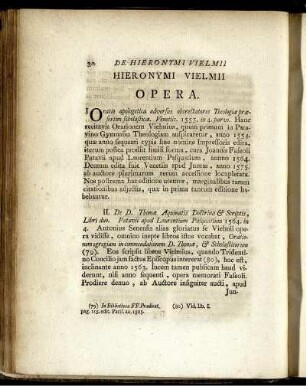 De Hieronymi Vielmii Hieronymi Vielmii opera.