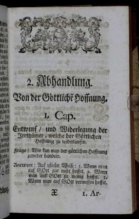 2. Abhandlung. Von der Göttliche[n] Hoffnung.