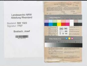 Entnazifizierung Josef Bosbach , geb. 08.10.1905 (Polizeibeamter)