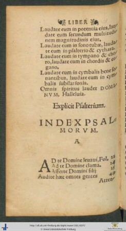 Index Psalmorum