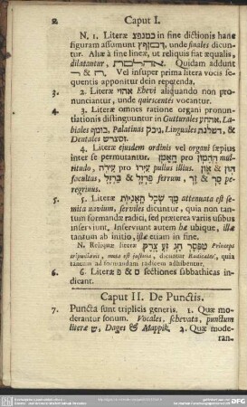 Caput II, De Punctis
