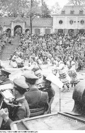 Dresden, Großer Garten, Freilichtbühne "Junge Garde" (eingeweiht am 12. August 1955), Filfestspiele, August 1955