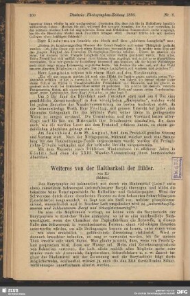 Weiteres von der Haltbarkeit der Bilder