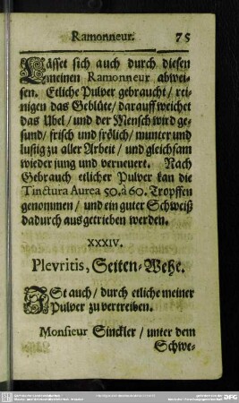 XXXIV. Plevritis, Seiten-Wehe