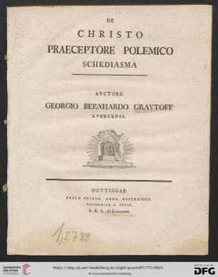 De Christo Praeceptore Polemico Schediasma