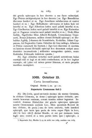 24. 1065. October 13. Carta investiturae.
