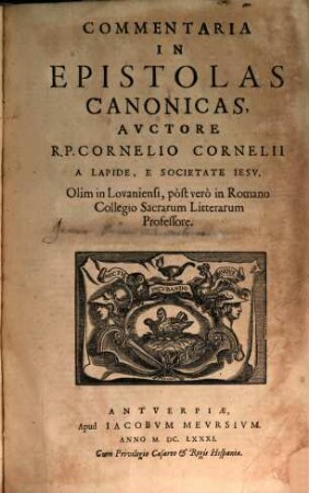 Commentaria In Epistolas Canonicas