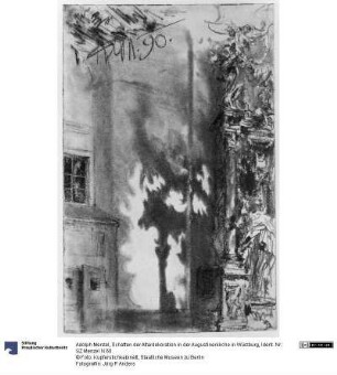 Schatten der Altardekoration in der Augustinerkirche in Würzburg