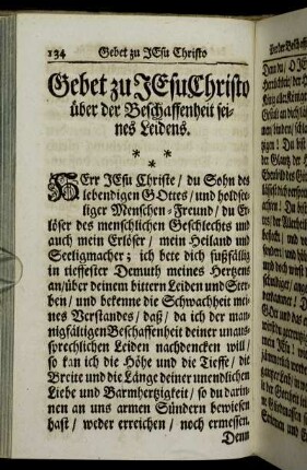 Gebet zu Jesu Christo über der Beschaffenheit seines Leidens.