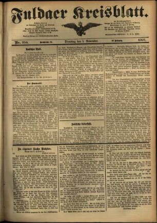 Ausgabe vom Dienstag, den 05. November 1907.