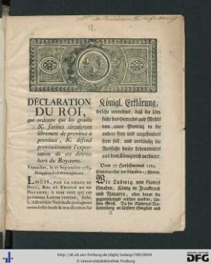 Déclaration Du Roi.