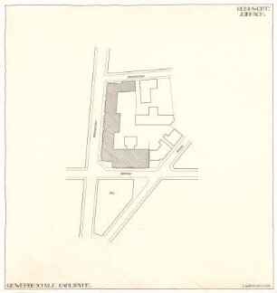 Billing, Hermann; Karlsruhe (Baden-Württemberg); Gewerbeschule - Lageplan