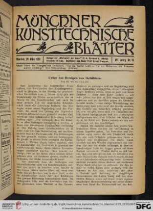16: Ueber das Reinigen von Oelbildern, [1]