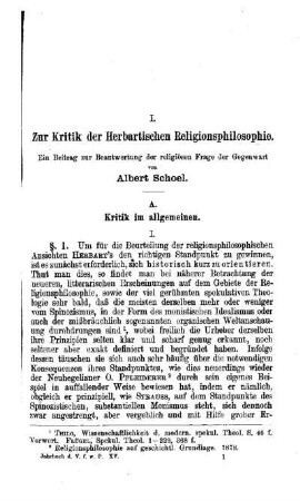 Zur Kritik der Herbartischen Religionsphilosophie : ein Beitrag zur Beantwortung der religiösen Fragen der Gegenwart