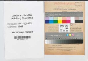 Entnazifizierung Herbert Waskoenig, geb. 29.12.1912 (Arzt)