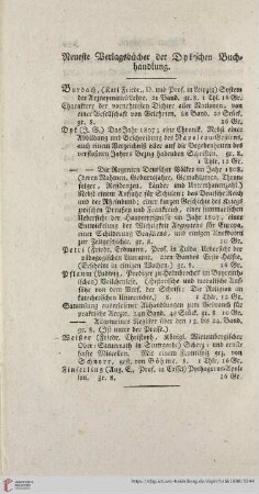 Neueste Verlagsbücher der Dyk'schen Buchhandlung