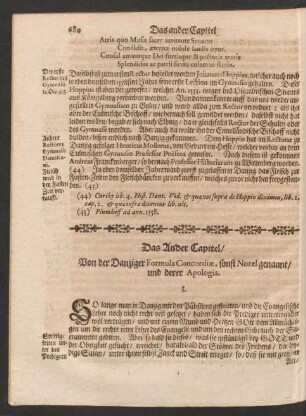 Das Ander Capitel/ Von der Danziger Formula Concordiae, sonst Notel genannt/ und derer Apologia.