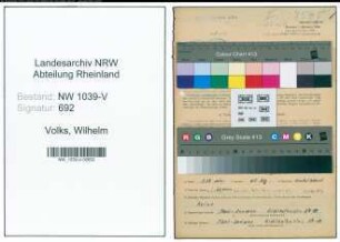Entnazifizierung Wilhelm Volks , geb. 19.05.1904 (Baeckermeister)