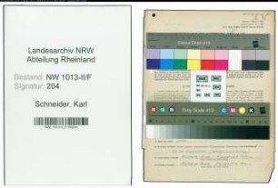 Entnazifizierung Karl Schneider , geb. 20.02.1907 (Kassenangestellter)